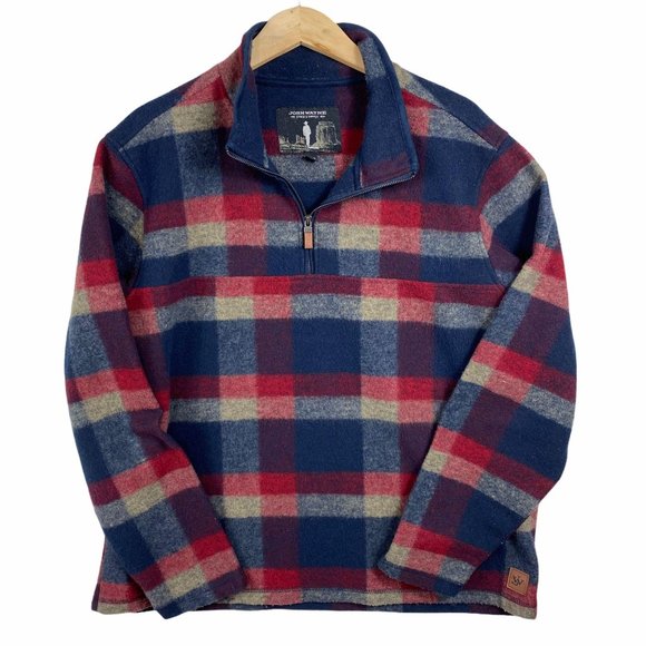 John Wayne Other - John Wayne Zip Plaid Pullover Sweater XL